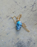 "Bone kisses and coffin cuddles" skull necklace
