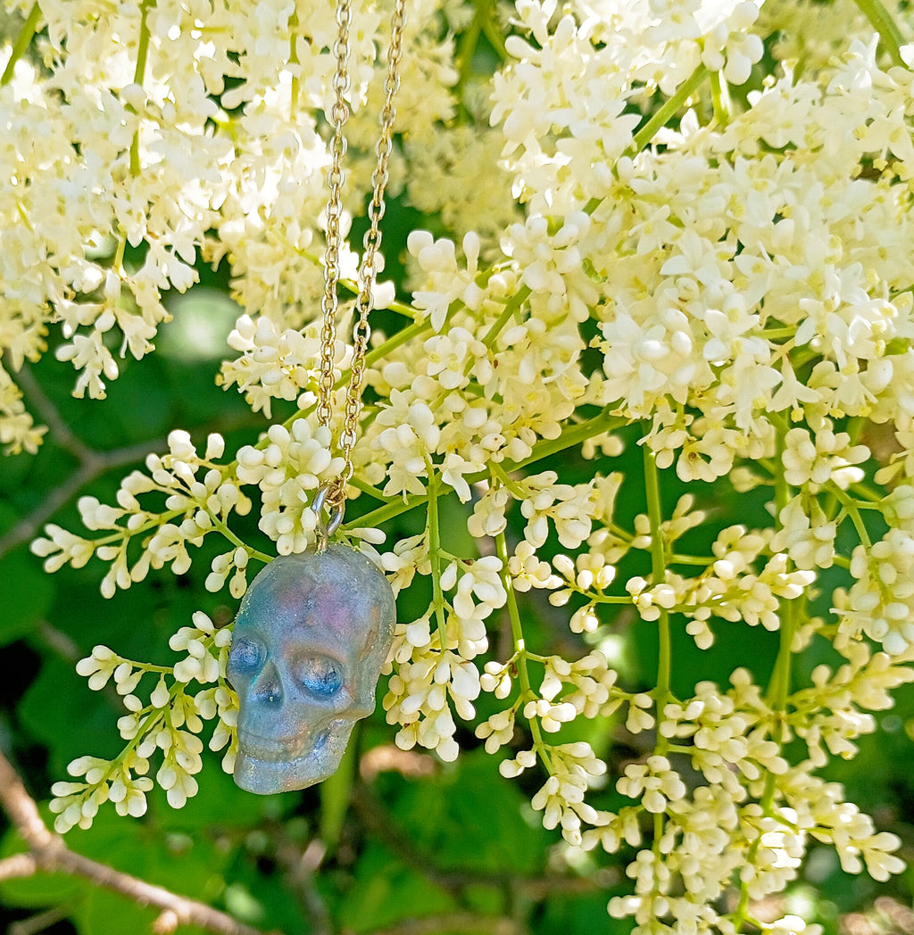 MarbleBlue Skull necklace