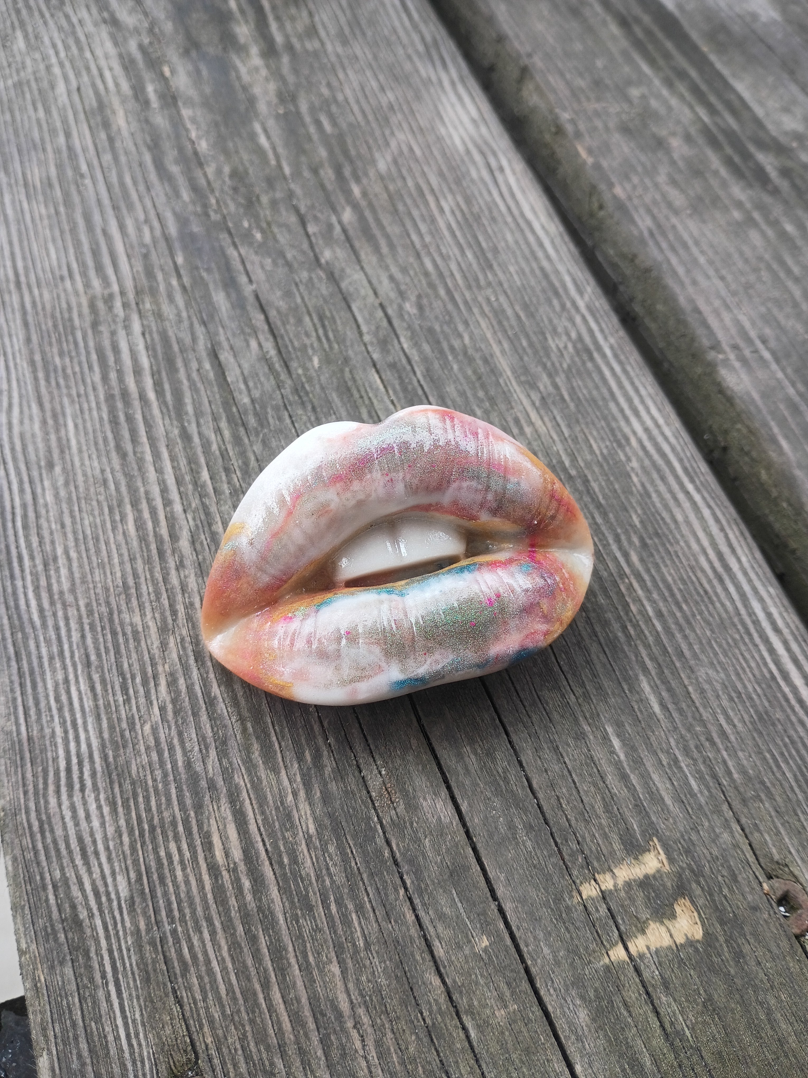 "Speak softly and carry bold lips"- Lips Brooch