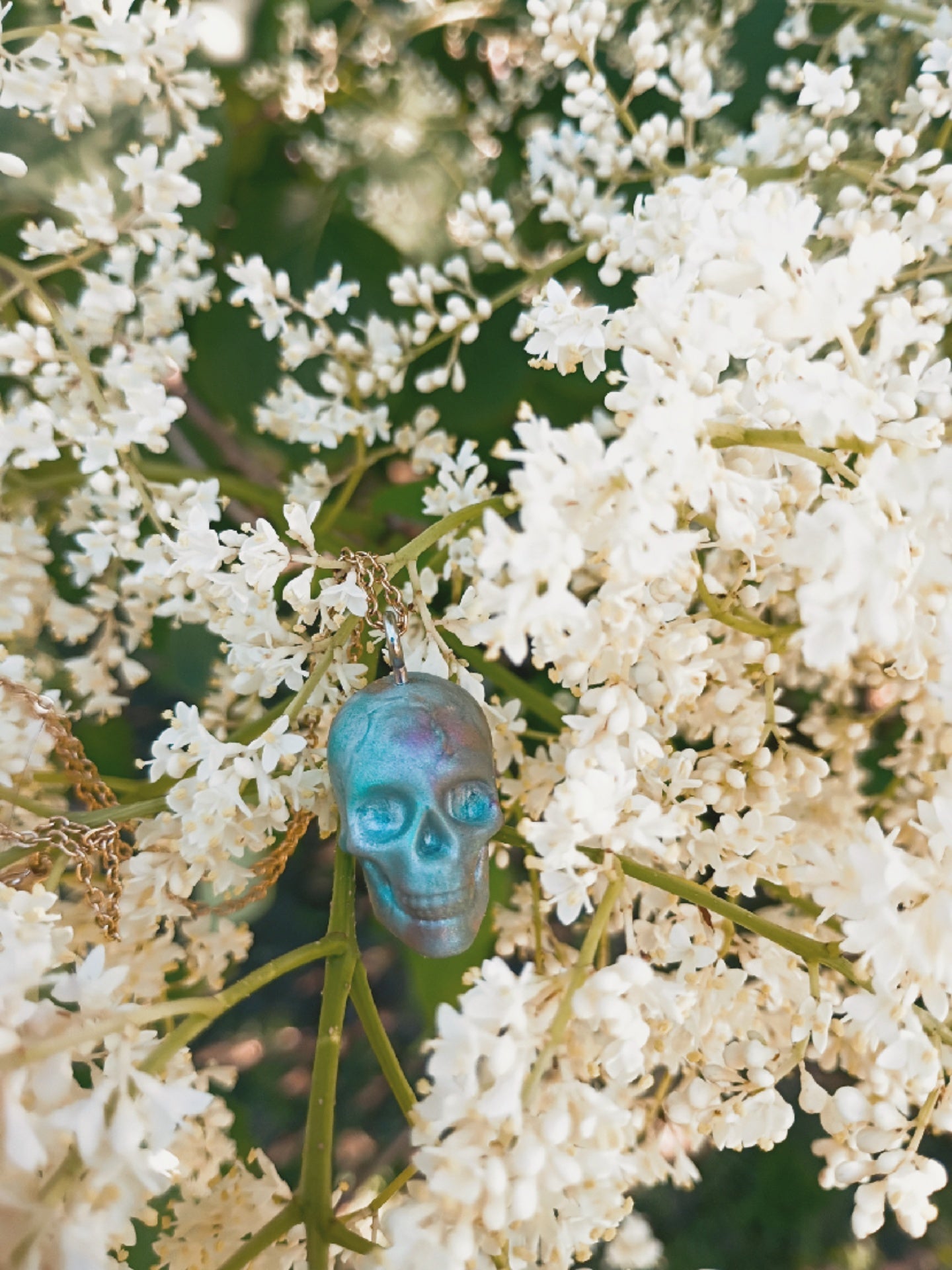 MarbleBlue Skull necklace
