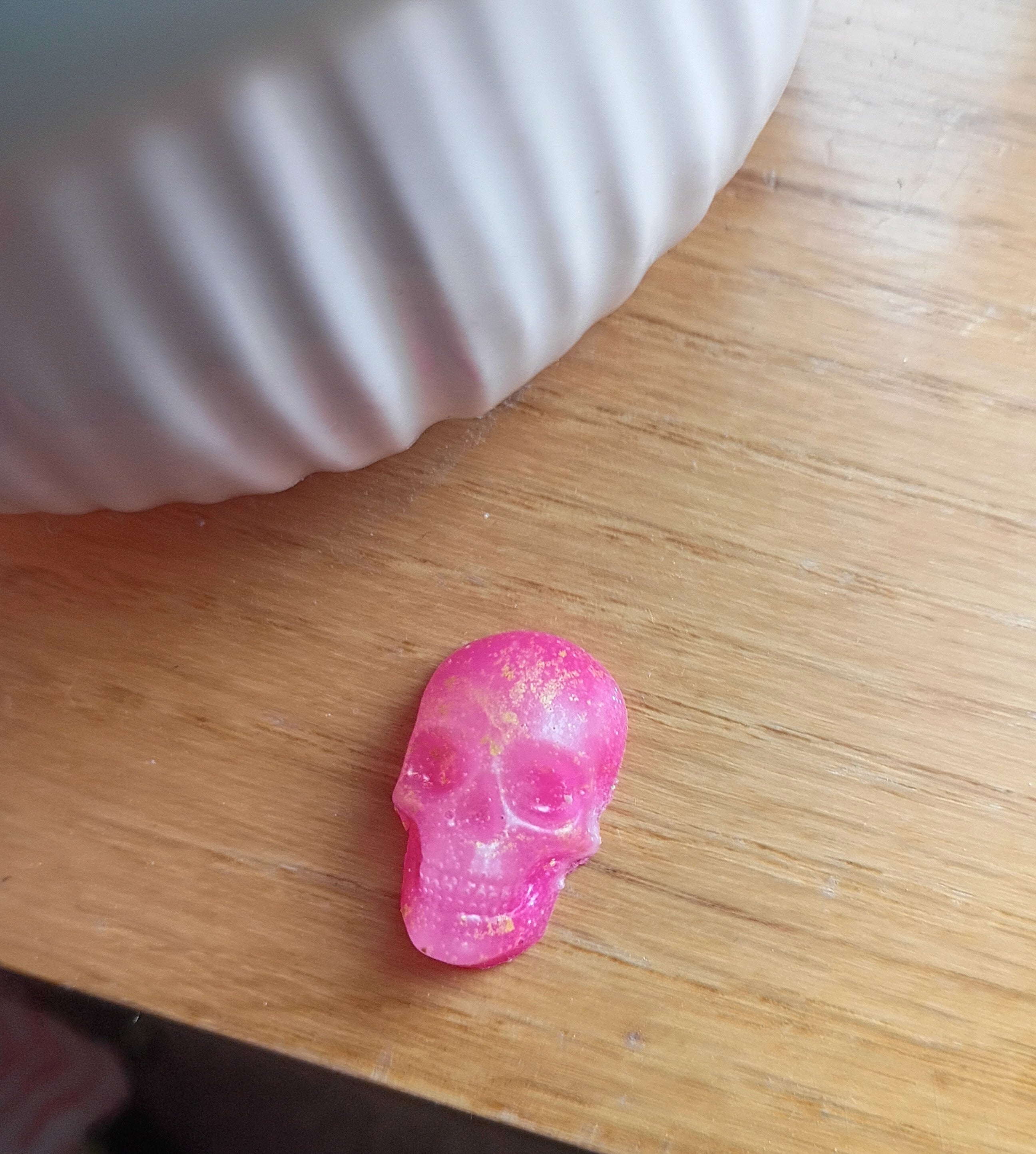 Gummy pink skull pendant necklace