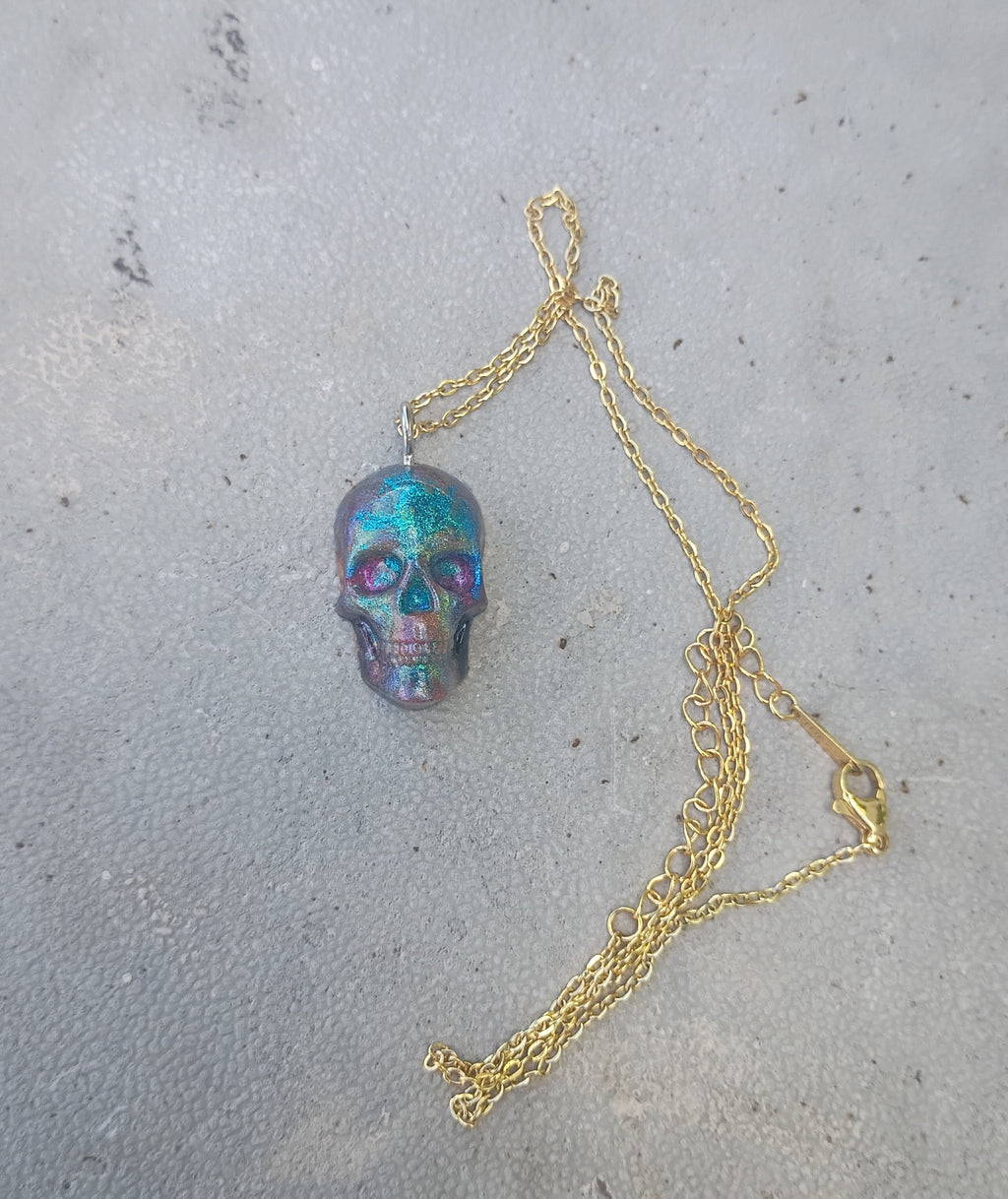 "Cosmic vibes and glowing skulls."