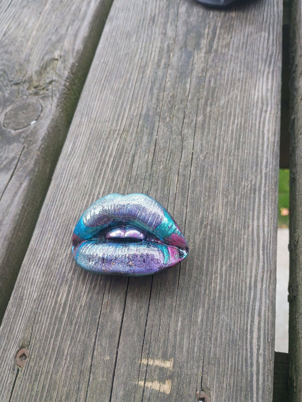 "Sealed With a Smack!"-Lips Brooch