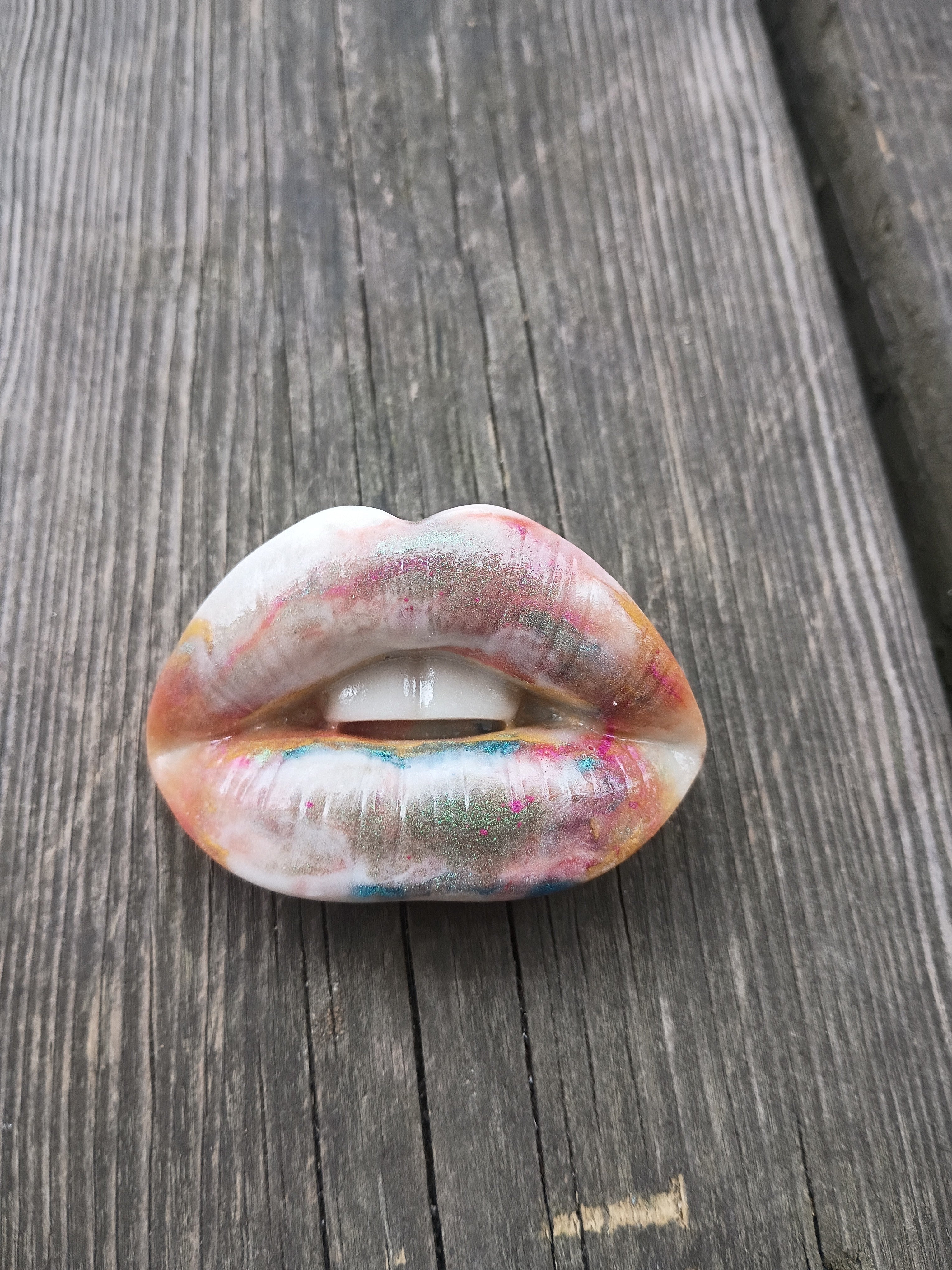 "Speak softly and carry bold lips"- Lips Brooch