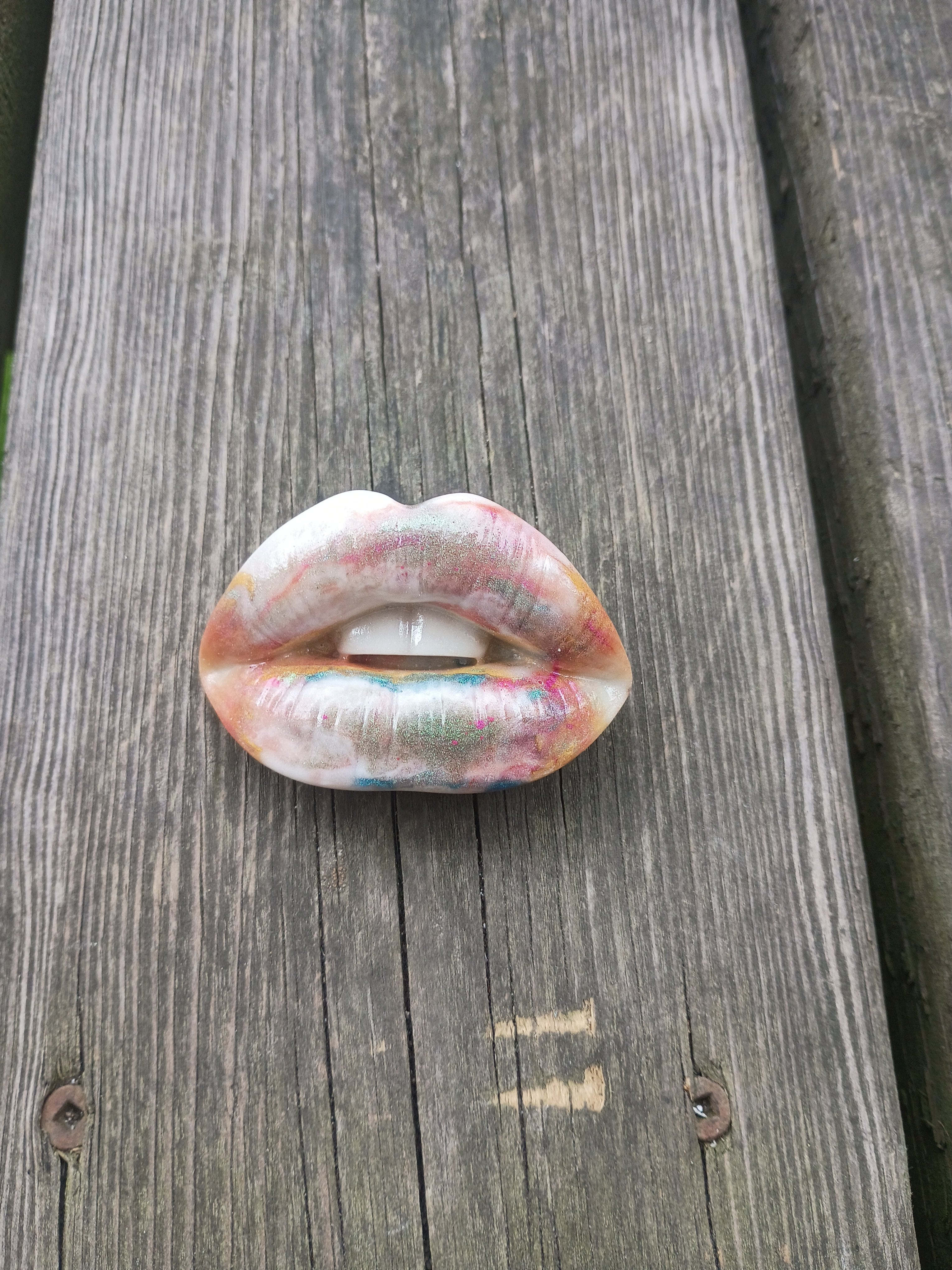 "Speak softly and carry bold lips"- Lips Brooch